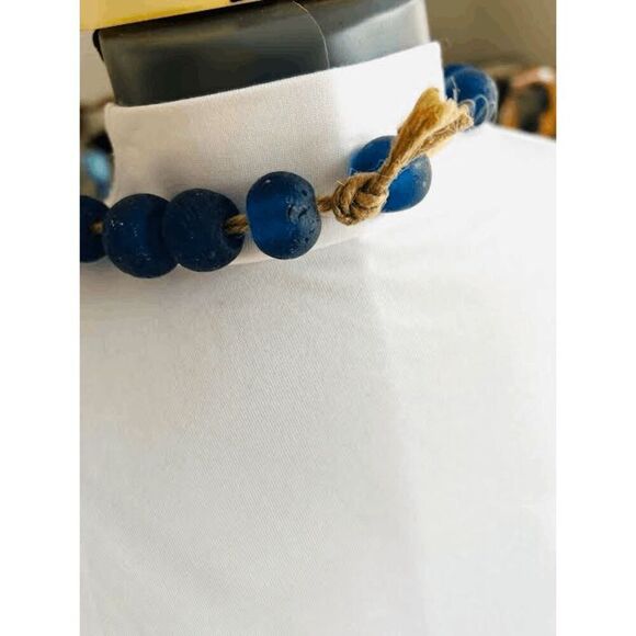 Vintage Chunky Artisan-made Recycled Glass Beads Made in Ghana - Picture 3 of 3